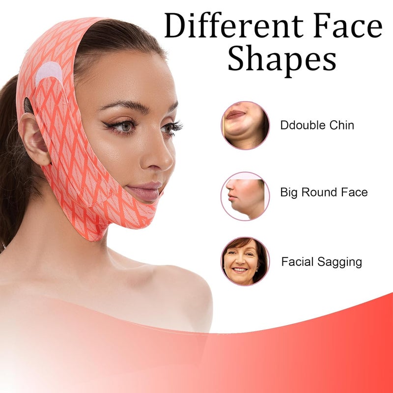 EDCBMB V Line Mask Double chin reducer Strap Eliminator Remover Prevent Sagging Shaped Face Belt slimming for Sleeping Women Jaw Exerciser - Image 4
